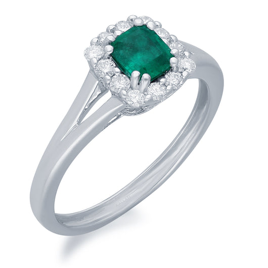 Heirloom Solitaire Diamond Engagement Ring in 18ct Rose Gold with Emerald  Center Stone (GSD401CRG) | GS Diamonds